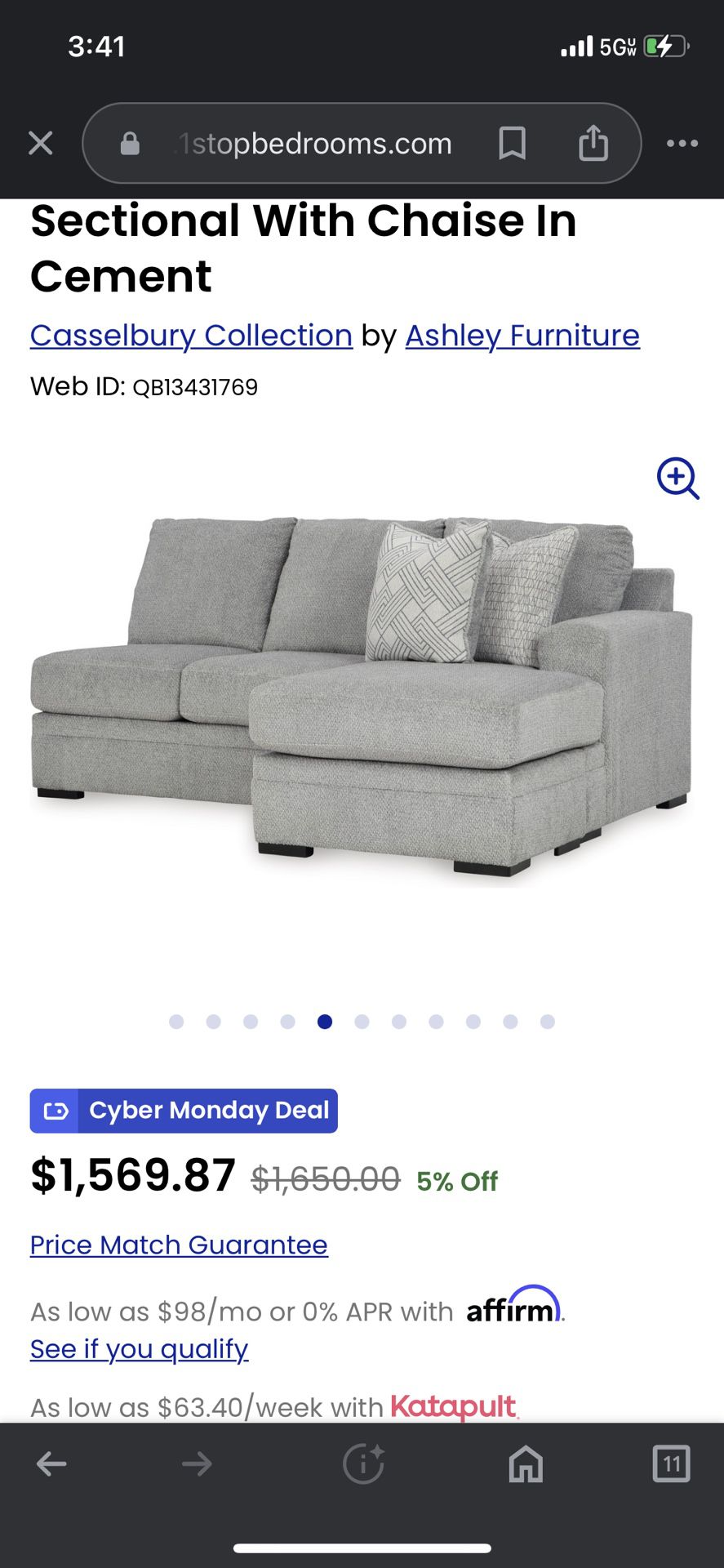 Ashleys Build Your Own Sectional (grey)