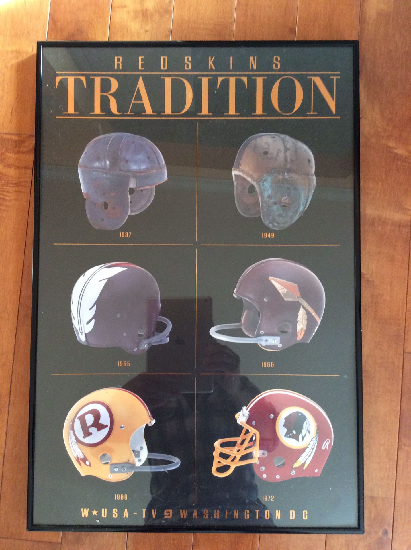 50 Years Washington redskins helmets poster