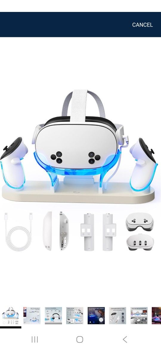 YOGES Charging Dock for Meta Quest 3 & Quest 3S, 2-in-1 Fast Charging Station with 2 Rechargeable Batteries, Charge VR Headset and Controllers