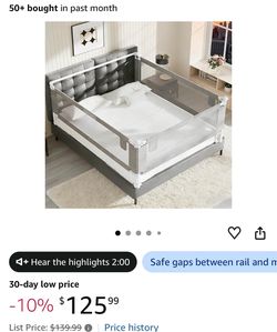 AquaVogue 3-Pack Bed Rails for Toddlers - Full Size, Adjustable Height