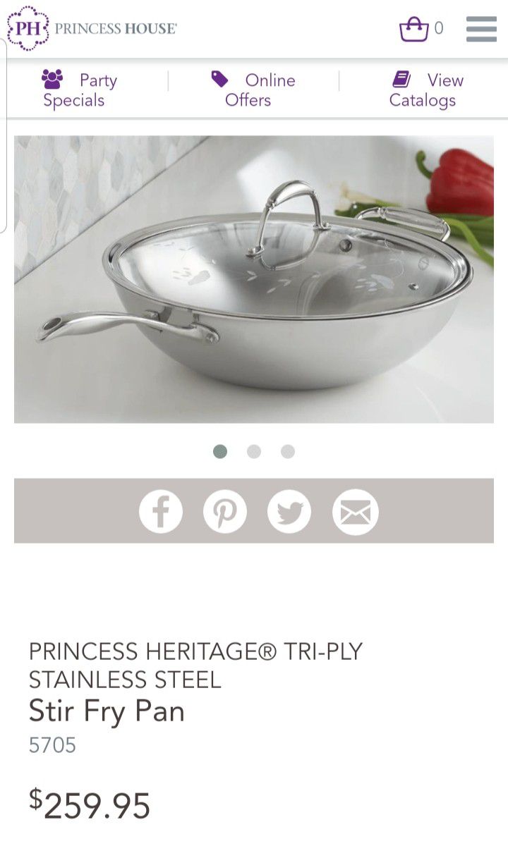 Princess Heritage TRI-PLY Stir Fry Pan