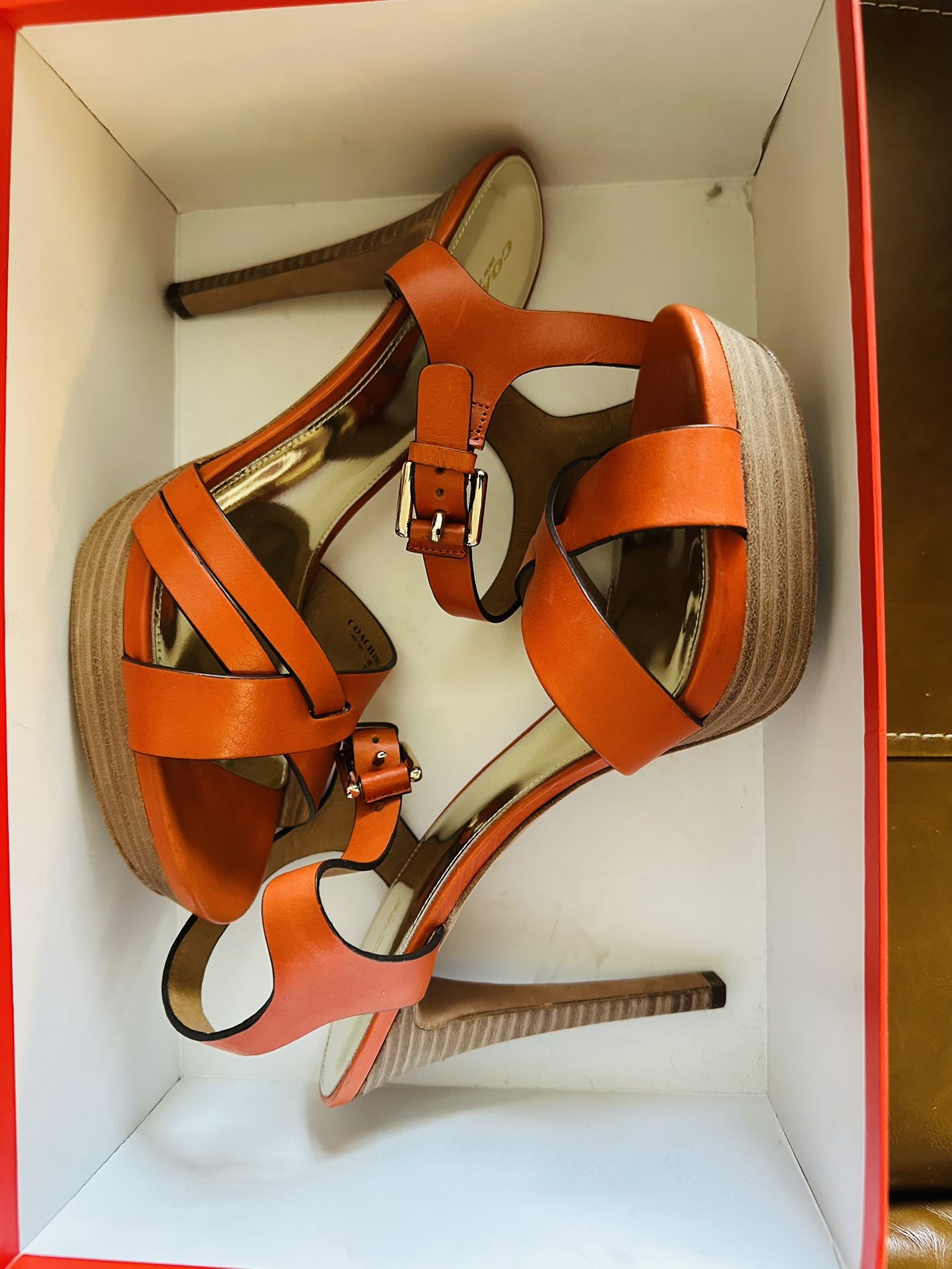 Coach Open Toe Heel (orange)