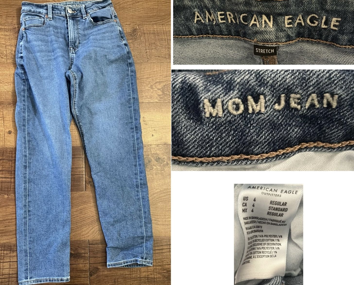 American Eagle AE Outfitters Womens stretch mom jeans Sz 4