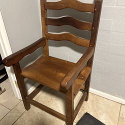 Amish Old Growth Hickory Wooden Arm Chair 