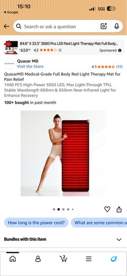 Medical-Grade Full Body Red Light Therapy Mat for Pain Relief 1440 PCS High-Power 5050 LED, Max Light-Through TPU, Stable Wavelength 660nm & 850nm Nea