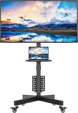 Rolling TV Stand with Pegboard Storage for 32–65 Inch TVs -NEW (2644/6)