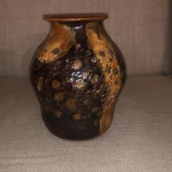 Beautiful Glazed, Handmade, 4 Inch Art Vase