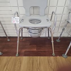 Shower Commode with Back and Arms