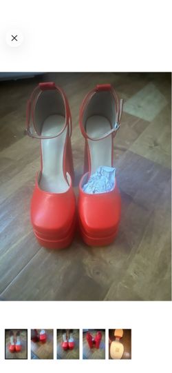 Red platform heels