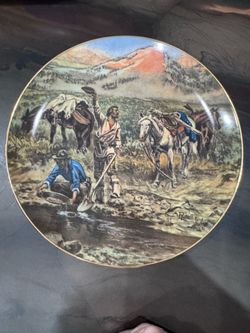 Charles M Russell Fine China Plates