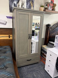 Storage Closet with Mirror - Other Colors Available - AVAILE FOR PICK UP TODAY or SAME DAY DELIVERY