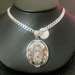 Cadena Virgen De Guadalupe .925 Silver