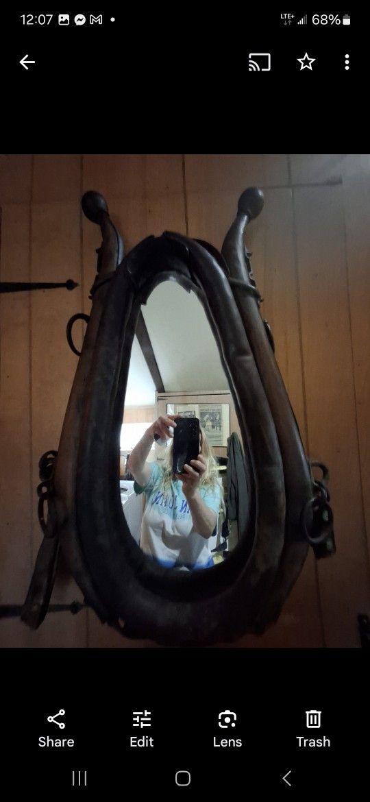 Antique harness and mirror