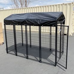 New in box $230 Large Heavy Duty Kennel with Cover Dog Cage Crate Pet Playpen (8’L x 4’W x 6’H) 