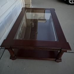 Super Large Hard Wood Coffee Table Set 