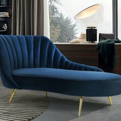 Margo Velvet Navy Chaise

