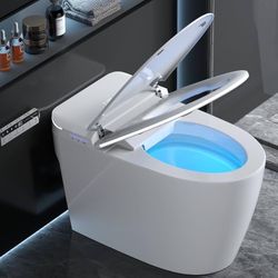 1500 Smart Toilet with Foam Shield Auto-Open/Close Lid,One Piece Bidet Toilet Heated Seat for Bathrooms, Multiple Cleaning Modes,Aromatic Spray,Air Pu
