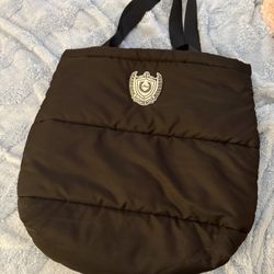 Victoria Secret Pink Black Puffer Zipper Tote Bag