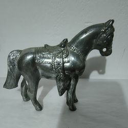 VINTAGE METAL HORSE FIGURINE 6.5"×4" - G1000
