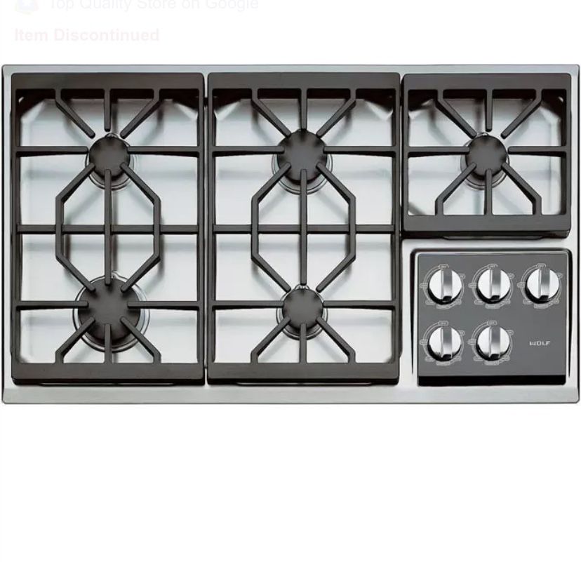 36 Inch Gas Cooktop with 5 Dual-Stacked Sealed Burners, True Simmers, Individual Spark Ignition, Automatic Reignition and Illuminated Control Panel: P