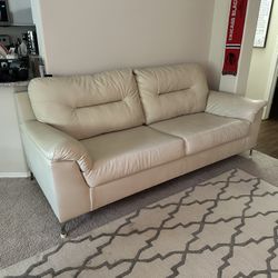 Cream Leather Couches 