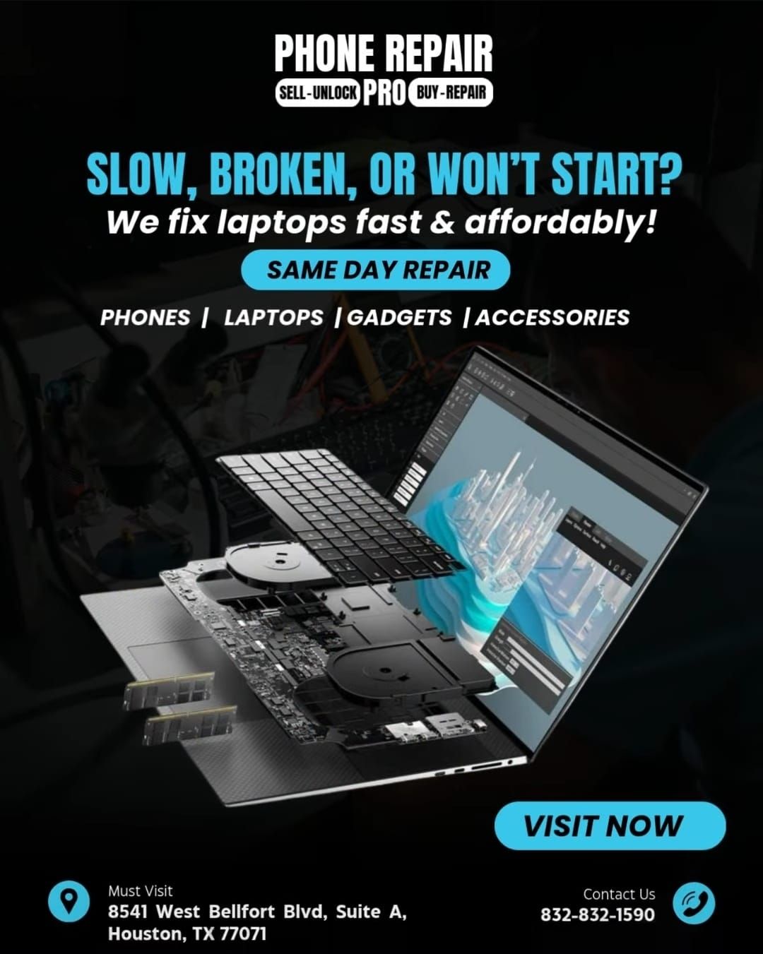 Laptop Repair – Slow, Broken, or Won’t Start