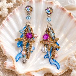 Mermaid Collection Statement Earrings