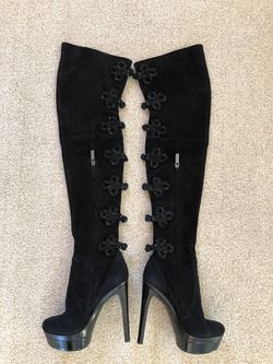 Stunning (rare) Private release Rachel Zoe Black thigh high (over the knee) Suede boot - size 8