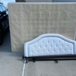 Queen Box Spring And Head Board , Bed Frame 