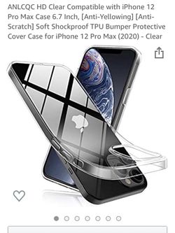 ANLCQC HD Clear Compatible with iPhone 12 Pro Max Case 6.7 Inch, [Anti-Yellowing] [Anti-Scratch] Soft Shockproof TPU Bumper Protective Cover Case for