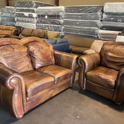 Leather Sofa Set 