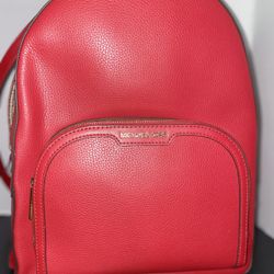 Michael Kors Red Backpack 