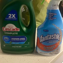 Liquid Cascade And Fantastik Cleaner