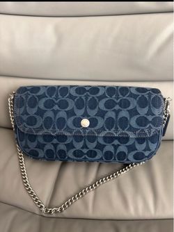 Coach brook flap chain bag in signature denim