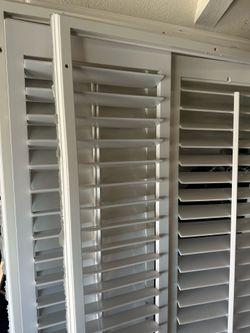 Wood white shutters