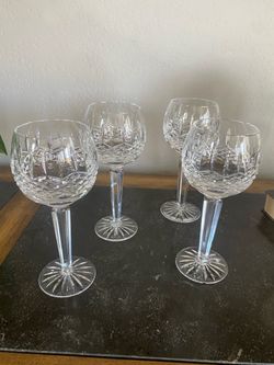 4 Waterford Lismore Balloon Wine Glasses total in 2 original boxes (2 glasses per box) - FUNDRAISER