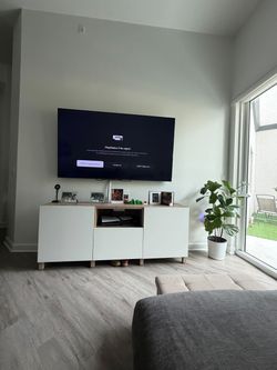 IKEA White TV Stand with Storage