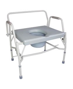 DMI Drop Arm Portable Toilet Commode, Extra-Wide Seat, 500 Pound Weight Capacity, Bucket with Lid Included, Adjustable Legs, Elderly Assistance Produc