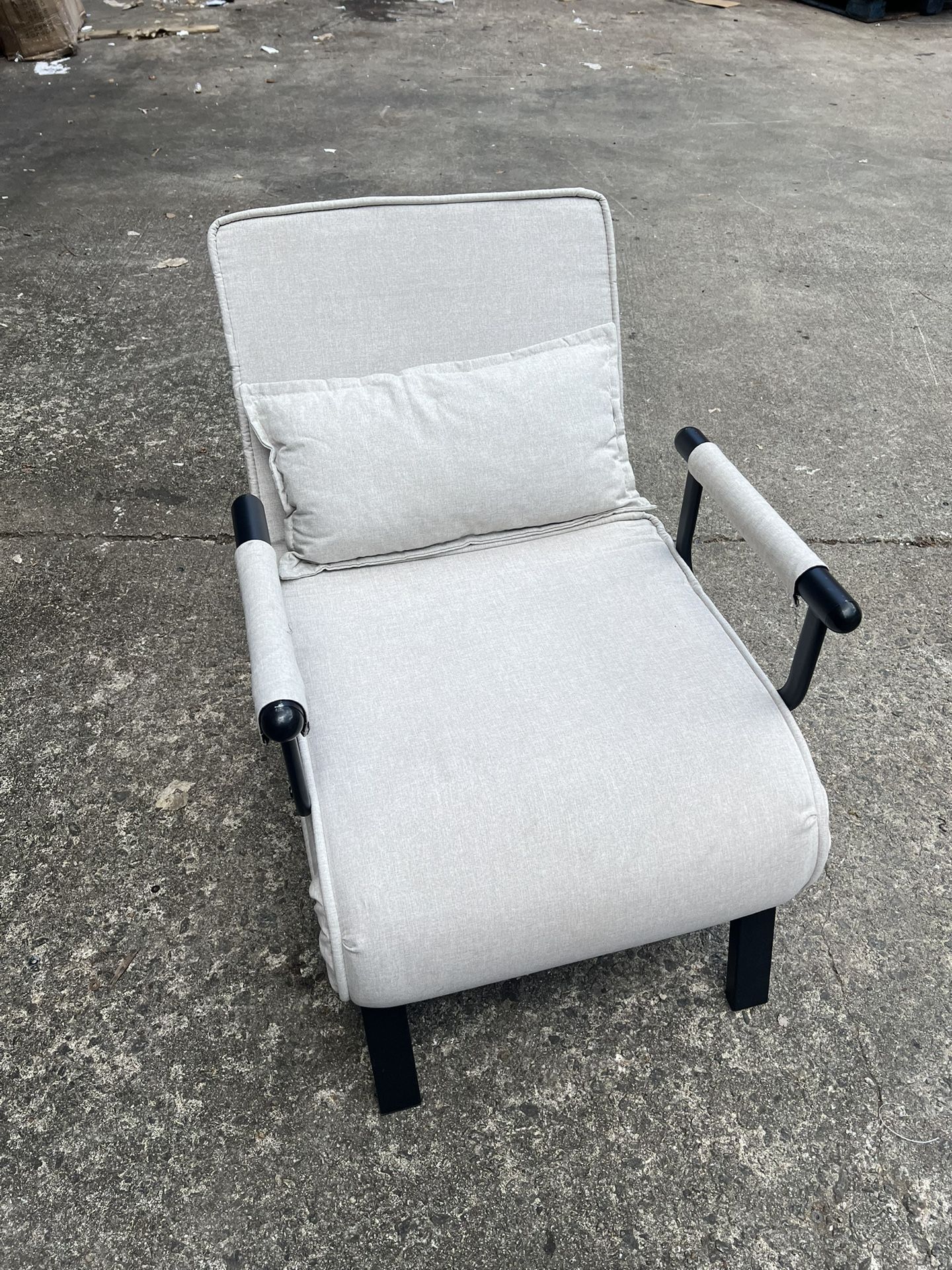New Convertible Bed Sleeper Chair 3 in 1 Chaise Lounge w/6 Adjustable Positions Folding Sofa Recliner Chair for Living Room, Study Room, Office, Beige