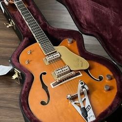 Brand New Sealed Gretsch Guitars G6120T-BSSMK Brian Setzer Signature Nashville Hollowbody '59 "Smoke" With Bigsby Electric Guitar Smoke Orange Lacquer