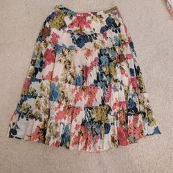 Floral Pleated Skirt