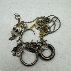 Various Broken Sterling Silver Jewelry Pieces For Silver Melt Value  