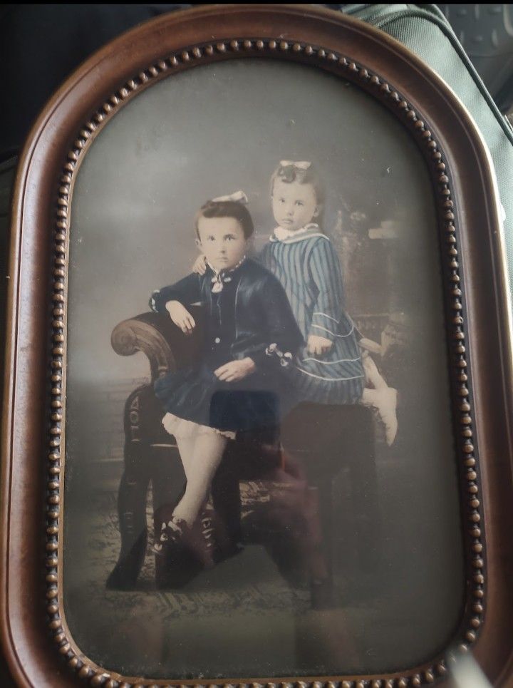 Vintage Frame.. With Two Children 