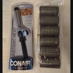Conair Instant Heat 1 1/4-Inch Curling Iron   And 1 Pack Of Six 2 Inch Rollers