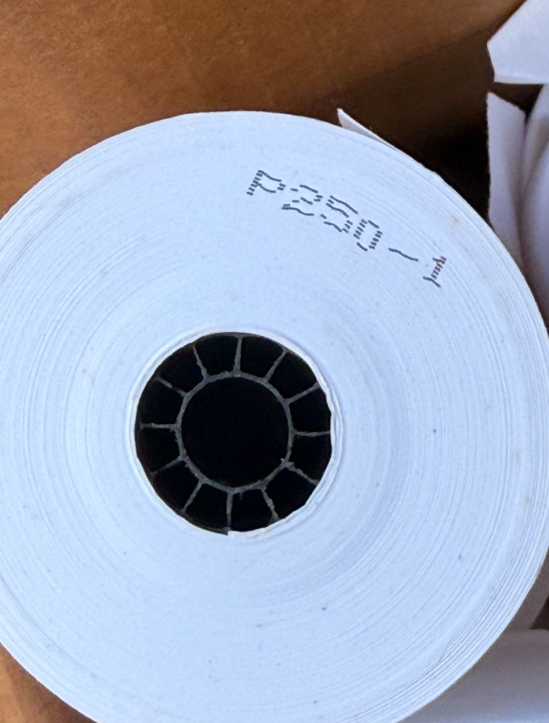 Box of non-thermal receipt tape 3 inches wide