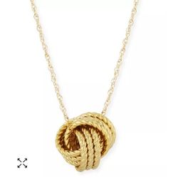 Rope Love Knot Necklace in 14k Yellow Gold