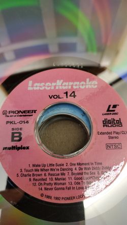 Laser Kareoke Disks with oroginal movies. Oldies but goodies.