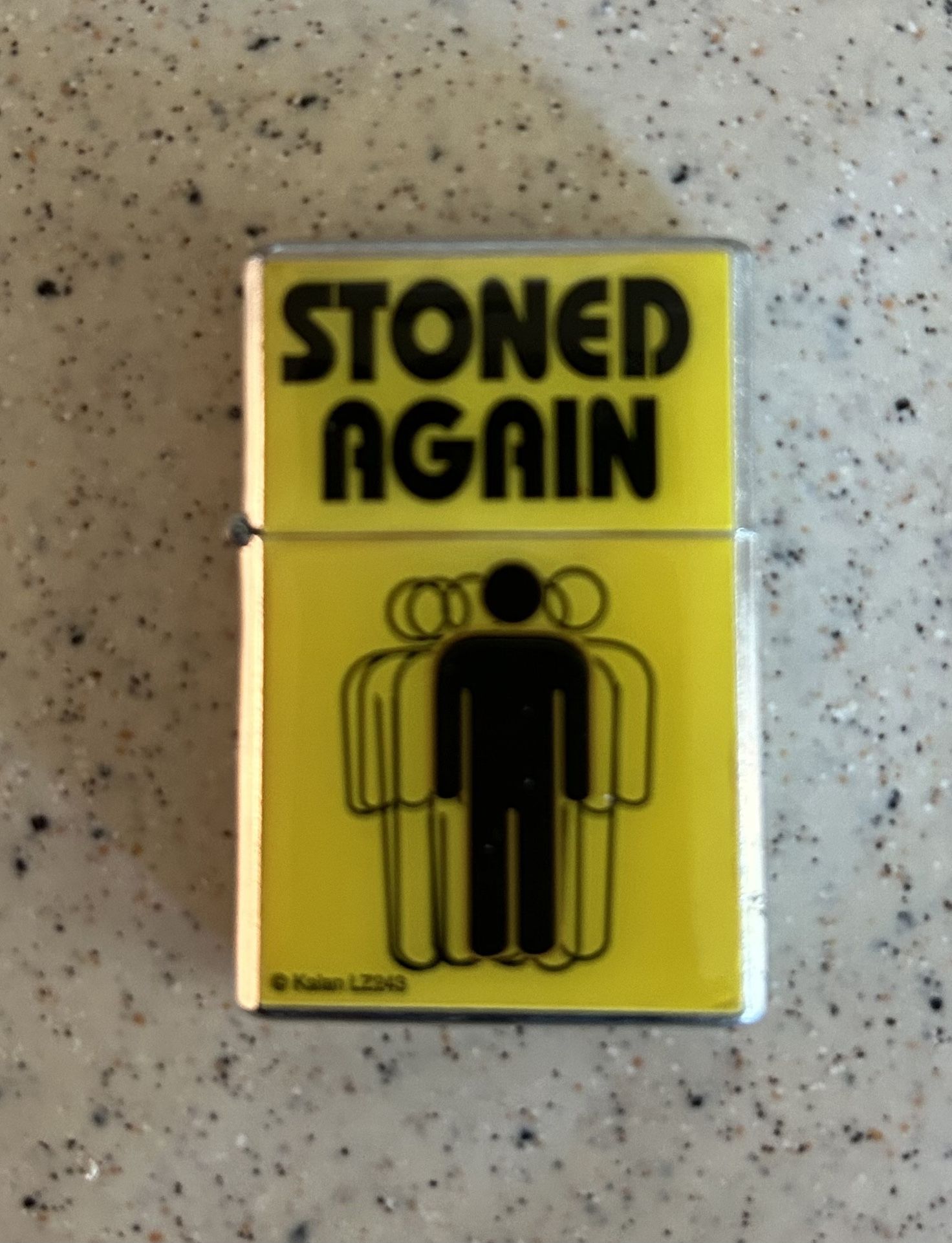 Stoned Again Yellow Enameled Lighter