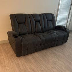 Electric Grey Recliner Sofa 