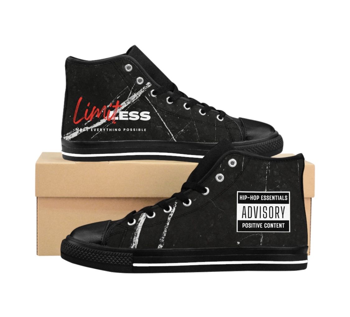 Black Shoes Men's Classic Sneakers - Embrace Edge, Modernity, and Trend . Hip Hop Essentials, Best Gift for him